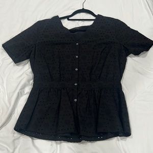 Ann Taylor Peplum Eyelet Top